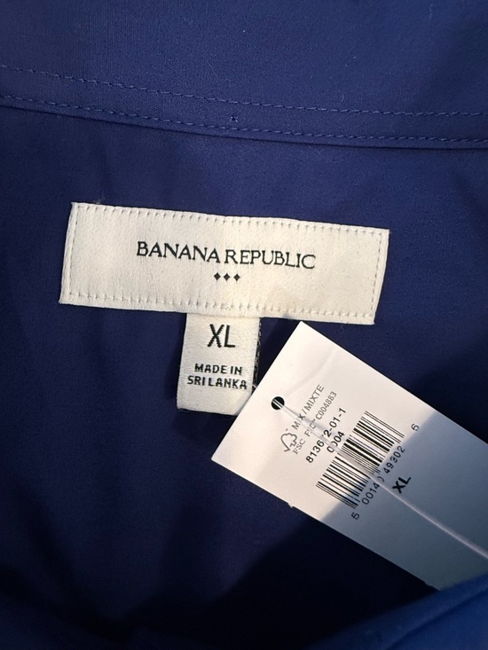 Banana Republic Factory vibrant blue crop button up top SZ XL - Picture 5 of 11